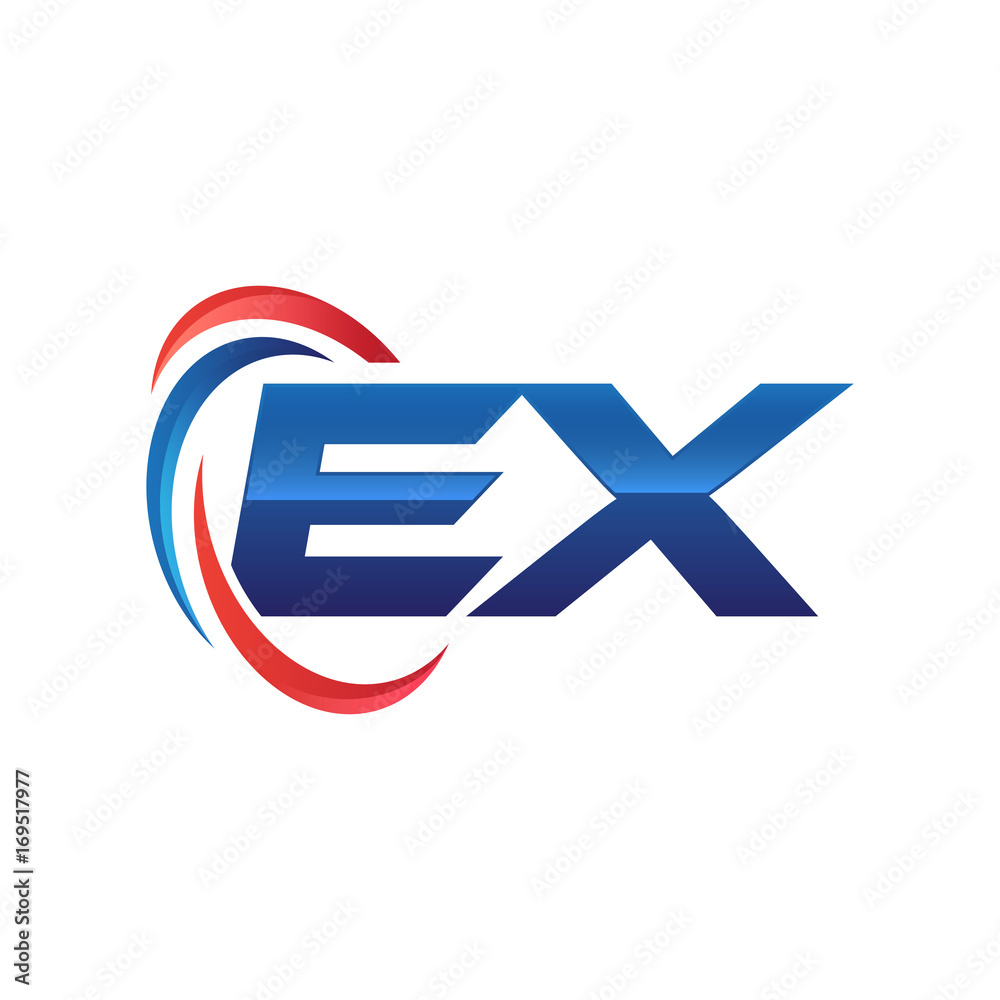 initial letter logo swoosh red blue initial letter logo swoosh red blue