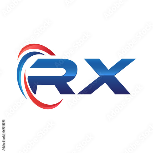 Free Download initial letter logo swoosh red blue - GFXLoad