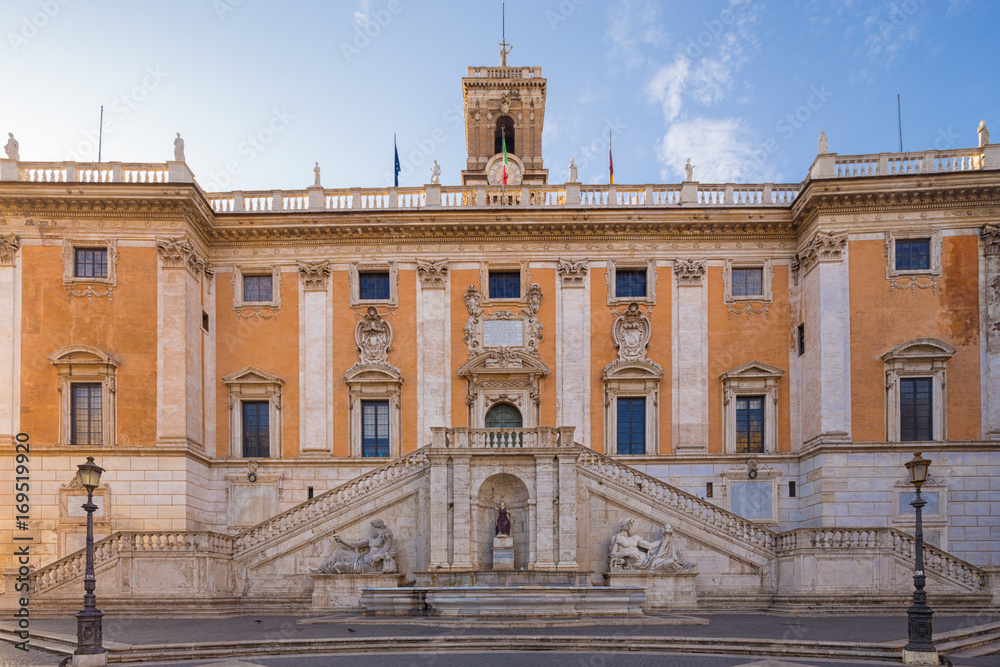Palazzo Senatorio on the Capitoline hill, Rome, Italy.