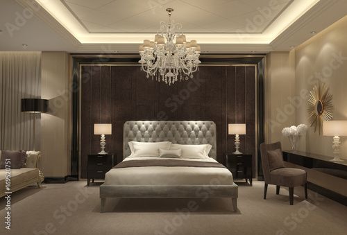 Chic classic luxury bedroom  interior photo