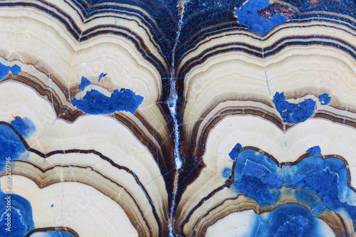 Cross section of abstract blue fantasy wurtzite mineral photo