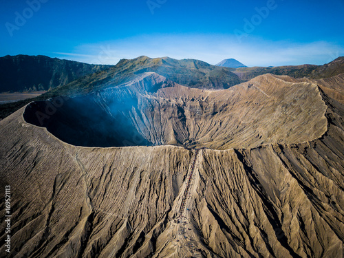 Valokuvatapetti Mountain Bromo active volcano crater in East Jawa, Indonesia