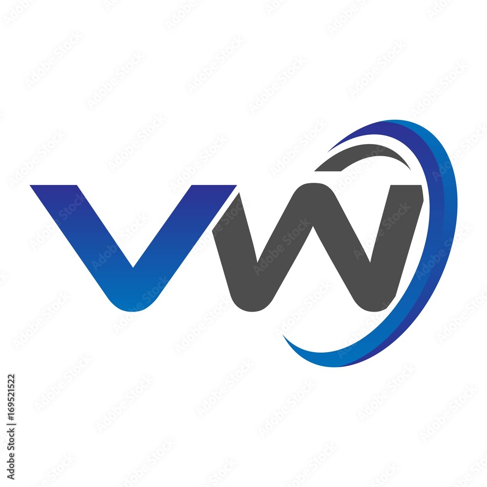 vector initial logo letters with circle swoosh blue gray vector initial logo letters with circle swoosh blue gray
