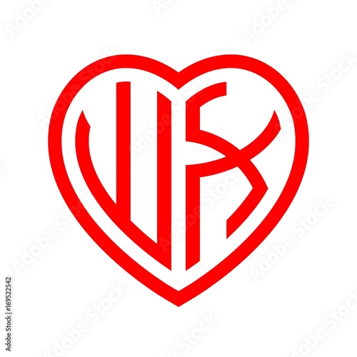 Free Download initial letters logo wx red monogram heart love shape - GFXLoad