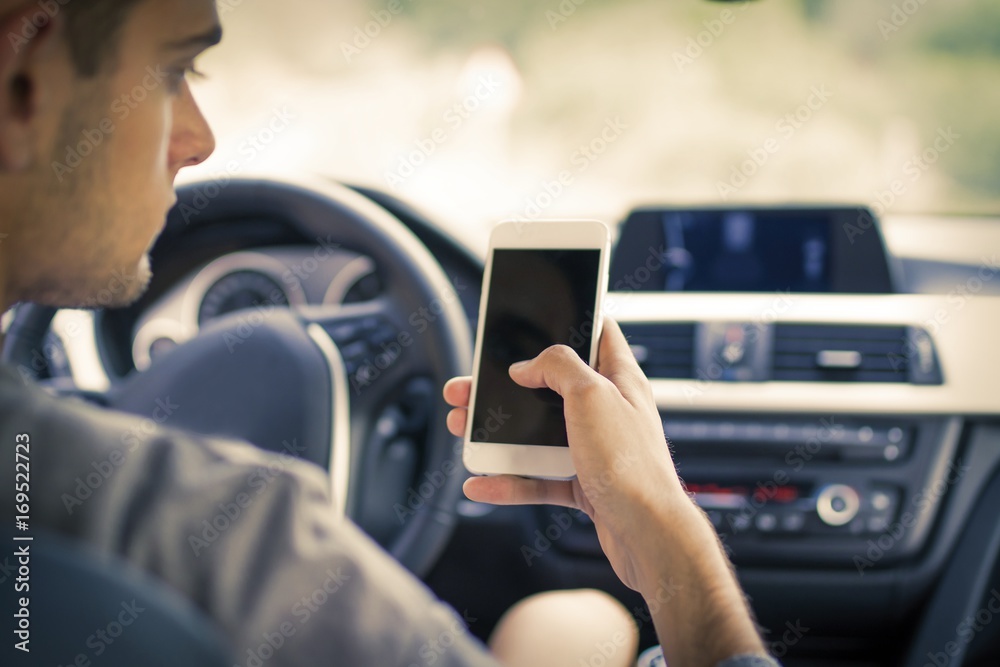 man in the car with the mobile phone man in the car with the mobile phone