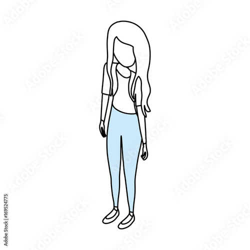 Woman faceless cartoon icon vector illustration graphic design