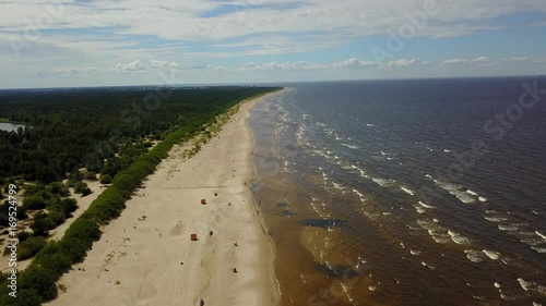 Vecaki Latvia Baltic Sea Seaside Aerial drone top view 4K UHD video photo