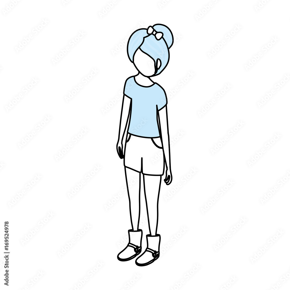 Woman faceless cartoon icon vector illustration graphic design Woman faceless cartoon icon vector illustration graphic design