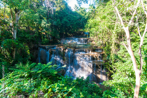 Beautiful waterfall in tropical rain-forest  Huai Mea Kha Min Waterfall  Thailand