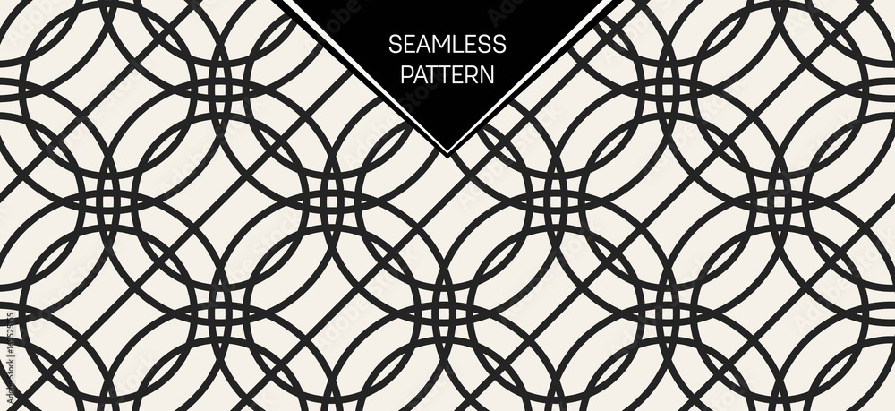 Naklejka premium Abstract concept vector monochrome geometric pattern. Black and white minimal background. Creative illustration template. Seamless stylish texture. For wallpaper, surface, web design, textile, decor.