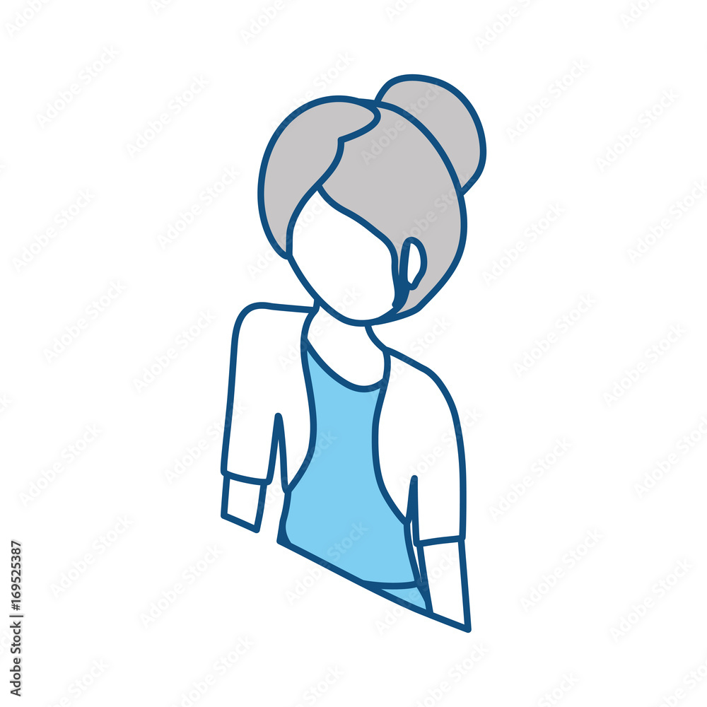 Woman faceless cartoon icon vector illustration graphic design Woman faceless cartoon icon vector illustration graphic design