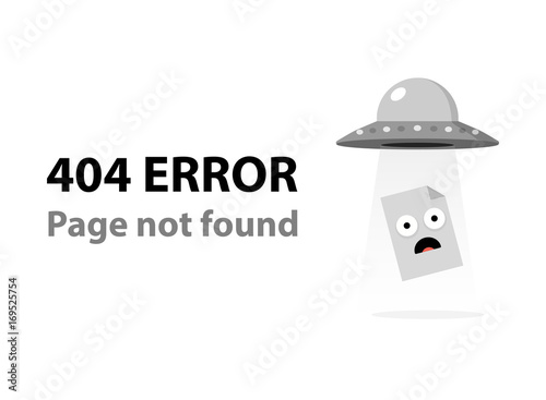 404 error UFO kidnapping page - isolated vector illustration
