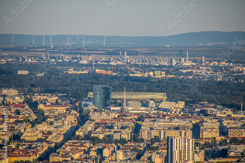 Panoramblick von Leopoldsberg über Wien, Österreich