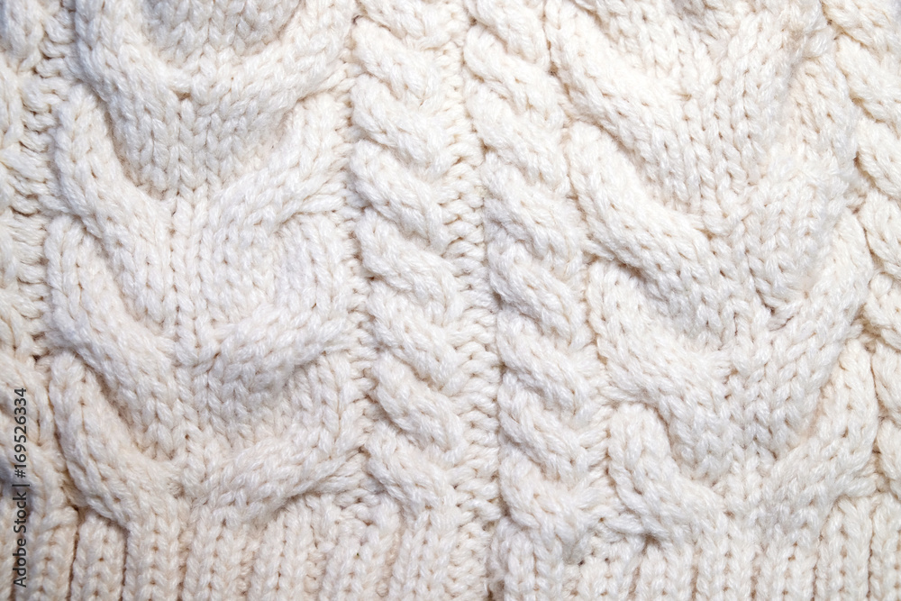 White knitting wool texture close-up White knitting wool texture close-up