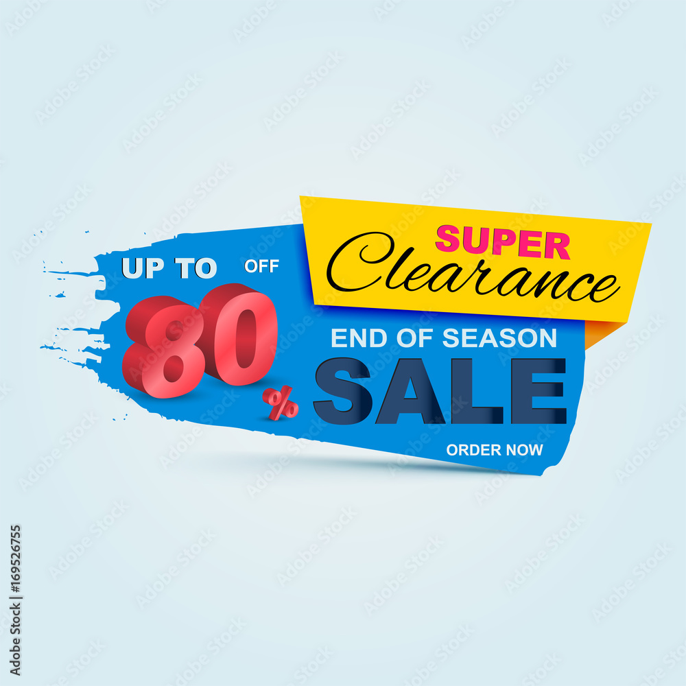 Obraz premium Super Sale poster, banner. Big sale, clearance up to 80% off. Sale banner template design.