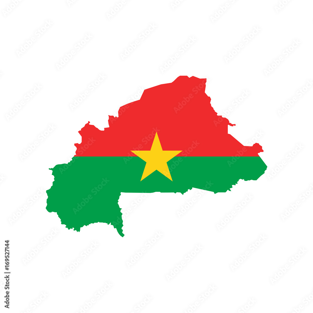 Fototapeta premium Burkina Faso flag and map