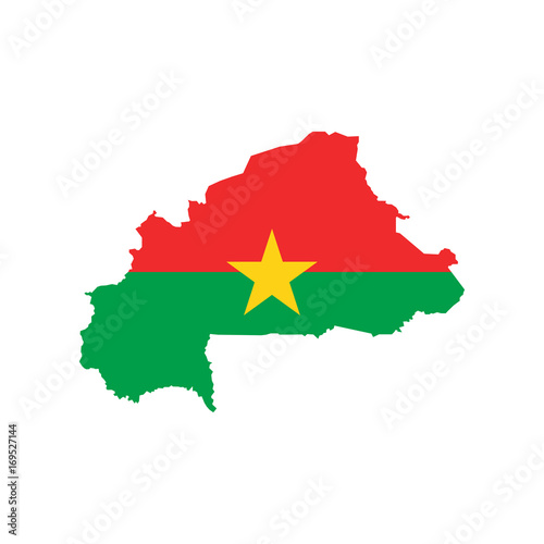 Burkina Faso flag and map