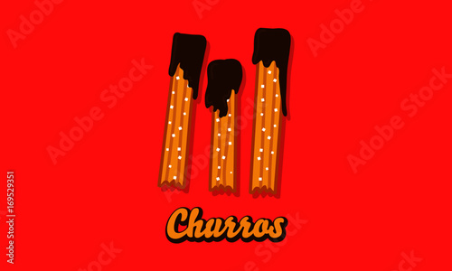 Churros With Chocolate Illustration