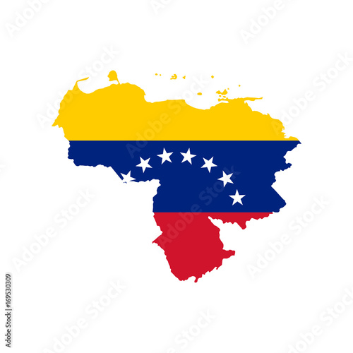 Venezuela flag and map