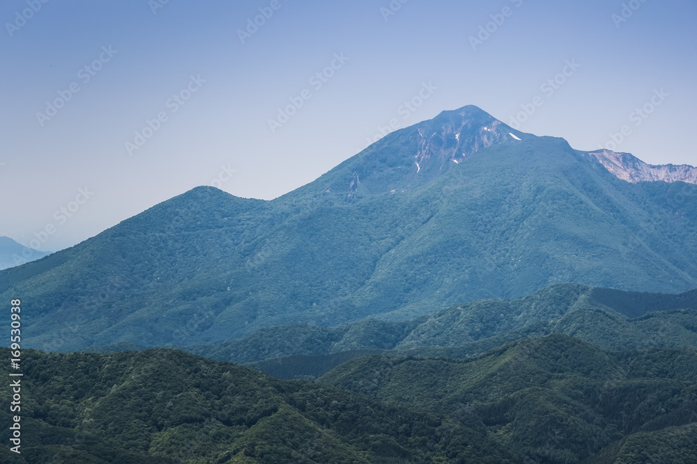 Mountain Bandai in summer season. One of the 100 famous mountains of Japan.