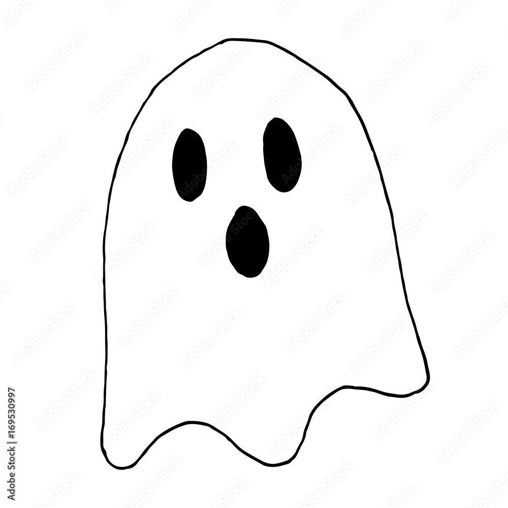 set of cartoon spooky scary ghosts character, hand-drawn ghosts for  halloween celebration Stock Vector | Adobe Stock