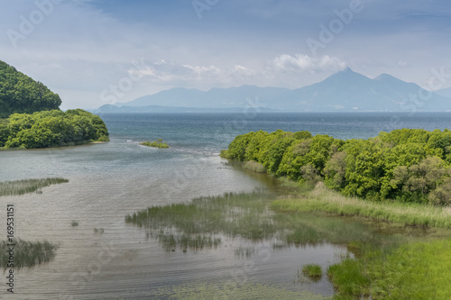 Mountain Bandai and Lake Inawashiro at Fukushima prefecture.