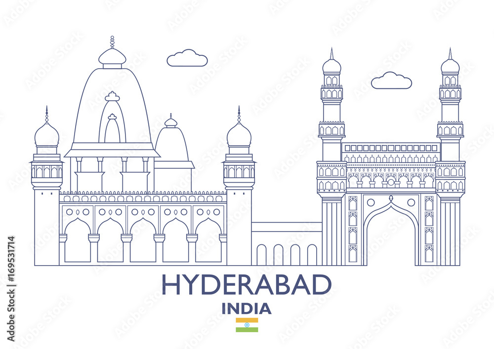 Hyderabad City Skyline, India