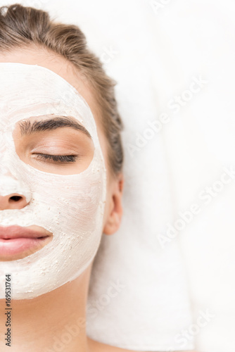 woman with facial mask