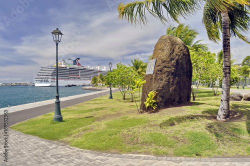 Cruise Ship Docked in Papeete, Tahiti, French Polynesia