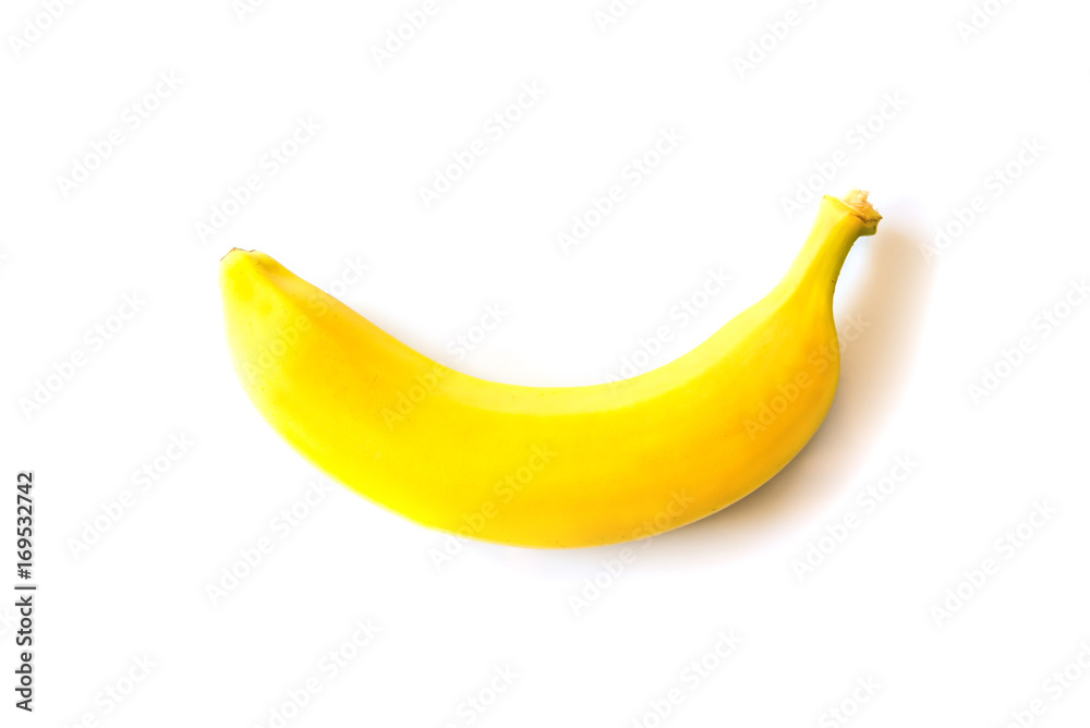 Unpeeled single banana isolated on white background Unpeeled single banana isolated on white background