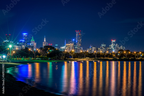 Melbourne City Night Skyline