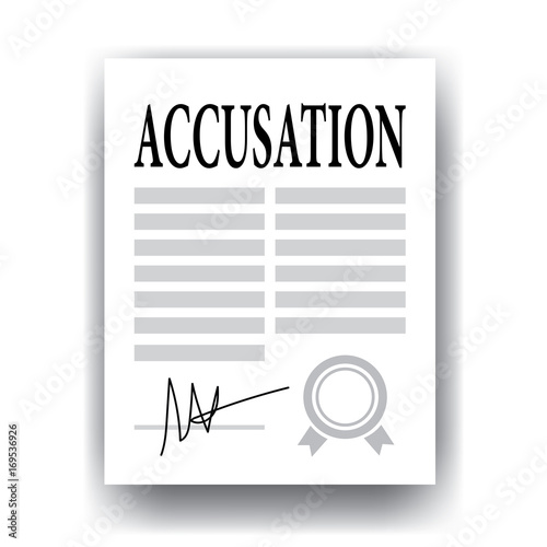 accusation paper, abstract legal concept, vector illustration 