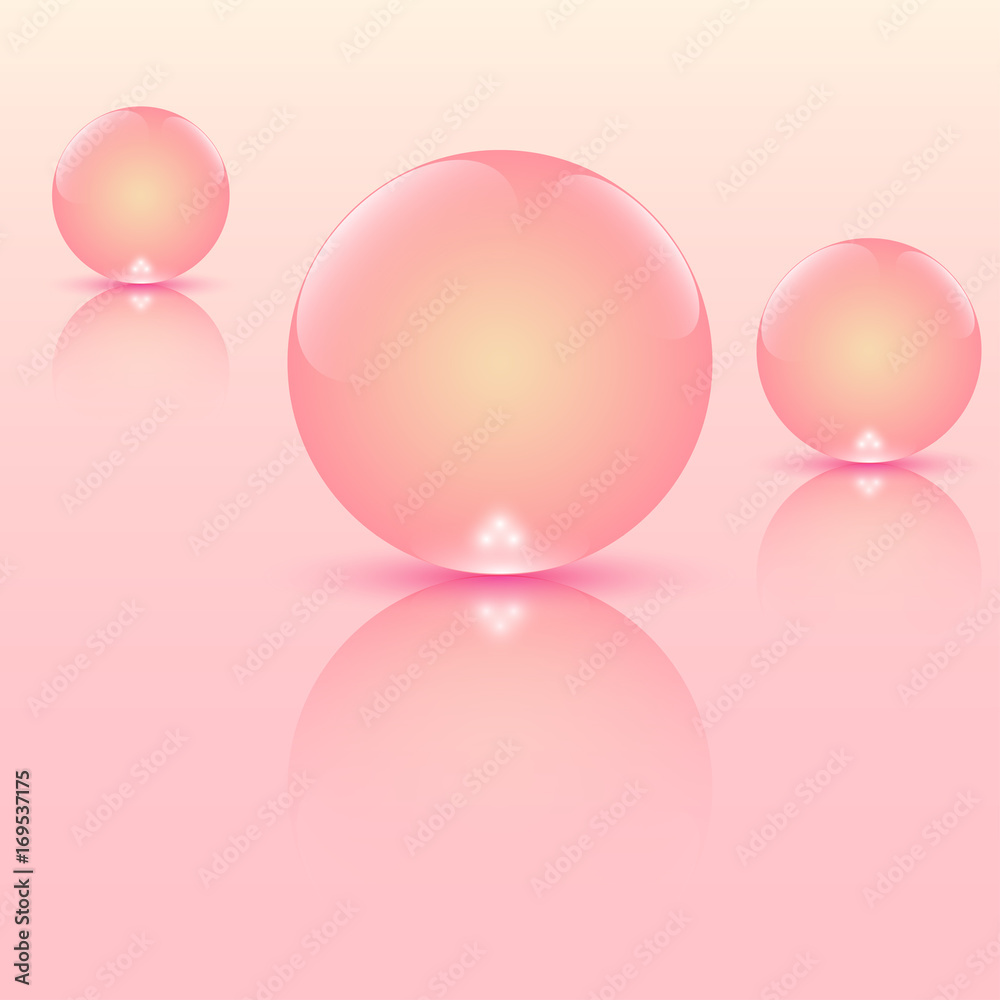 Pink background with pearl. Vector illustration EPS10