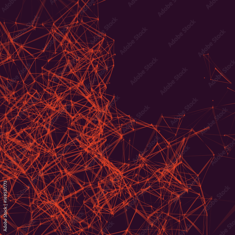 Abstract Red Mesh on Dark Purple Background -  Vector Illustration | EPS10 Design