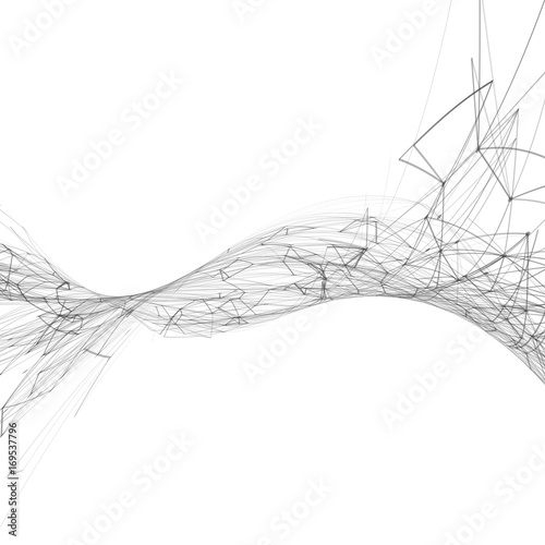 Abstract Grey Mesh Wave on White Background -  Vector Illustration | EPS10 Design