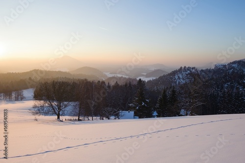 Panoramatic view of meadows and forests in Czech Switzerland © ondrej83
