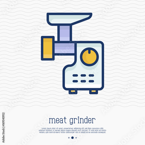 Meat grinder thin line icon. Simple vector illustration of home appliance.