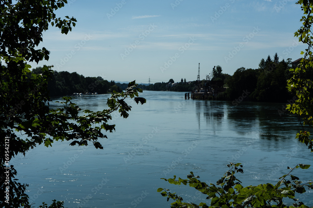 Obraz premium rhine view from rheinfelden switzerland in summer far view
