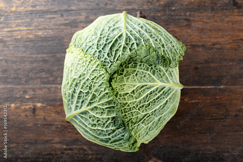 Fototapeta premium head of Savoy cabbage