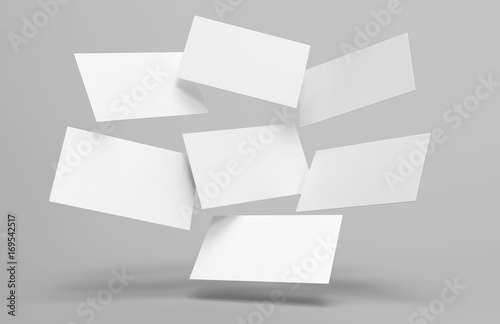 Blank white 3d visiting card template 3d render illustration for mock up and design presentation. photo