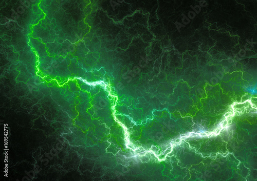 Green power, plasma and energy lightning background