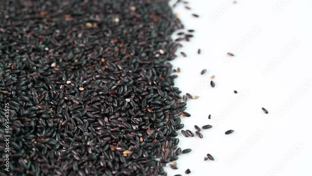 Black rice on the whtie table. Black rice on the whtie table.