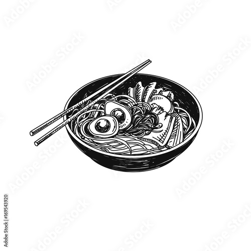 Vintage vector hand drawn Japanese food sketch Illustration.