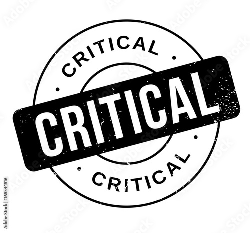 Critical rubber stamp. Grunge design with dust scratches. Effects can be easily removed for a clean, crisp look. Color is easily changed.