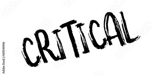 Critical rubber stamp. Grunge design with dust scratches. Effects can be easily removed for a clean, crisp look. Color is easily changed.