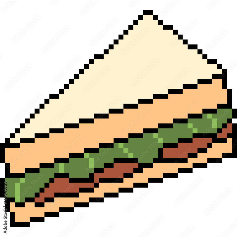 Obraz premium vector pixel art sandwich