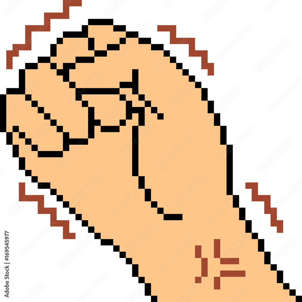 vector pixel art hand sign angry vector pixel art hand sign angry