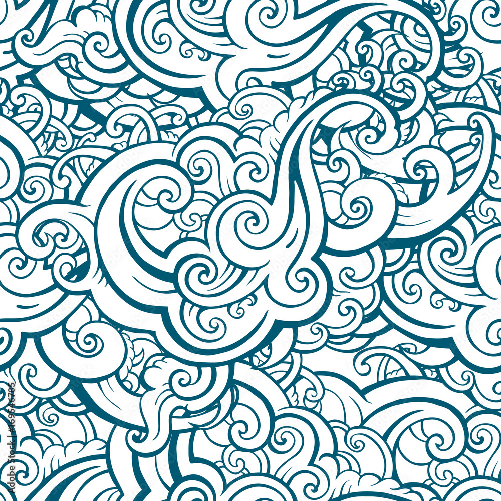 Fototapeta premium Sea waves Seamless pattern
