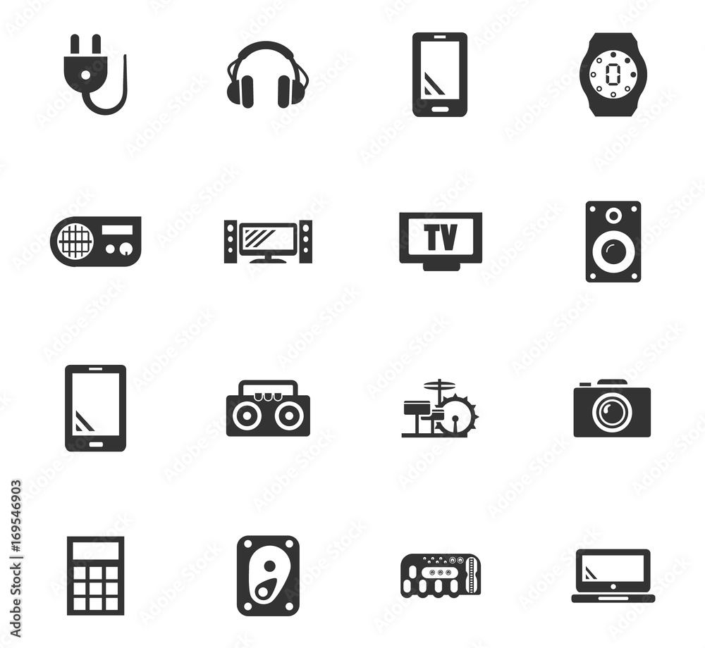 Devices icons set