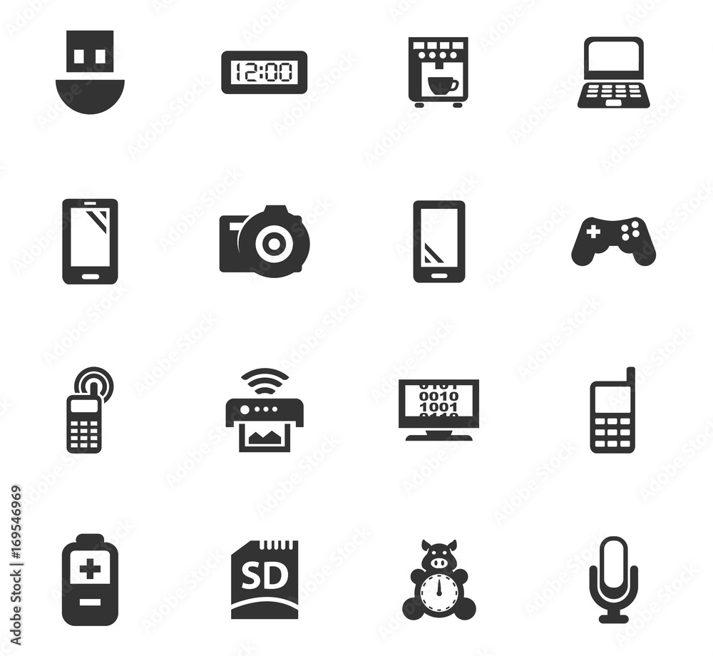 Home appliances icons set Home appliances icons set